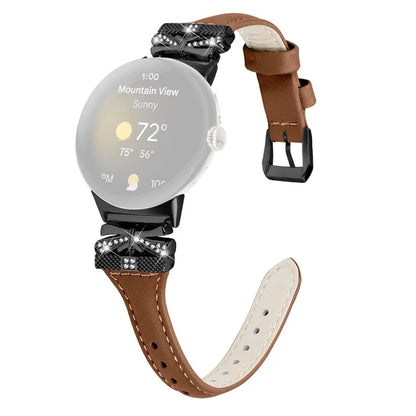 Black Buckle Watch Strap for Google Pixel Watch / Pixel Watch 2 Butterfly Connector Wrist Band