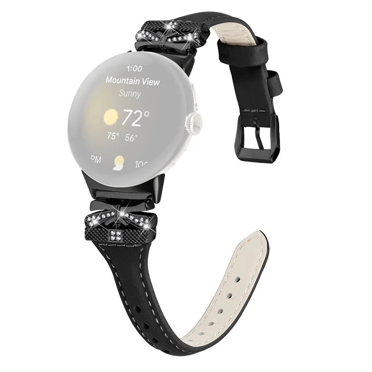 Black Buckle Watch Strap for Google Pixel Watch / Pixel Watch 2 Butterfly Connector Wrist Band