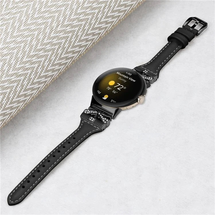 Black Buckle Watch Strap for Google Pixel Watch / Pixel Watch 2 Butterfly Connector Wrist Band