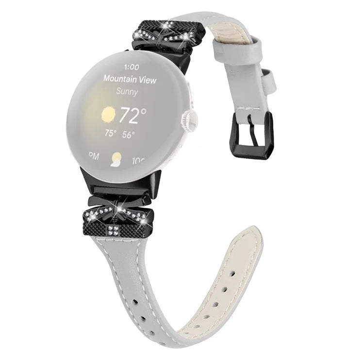 Black Buckle Watch Strap for Google Pixel Watch / Pixel Watch 2 Butterfly Connector Wrist Band