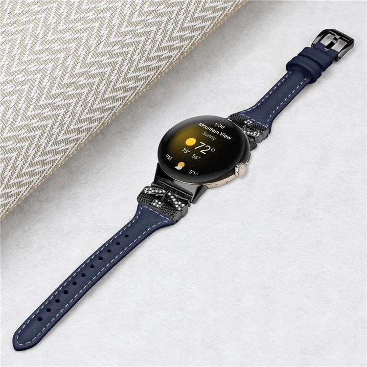 Black Buckle Watch Strap for Google Pixel Watch / Pixel Watch 2 Butterfly Connector Wrist Band