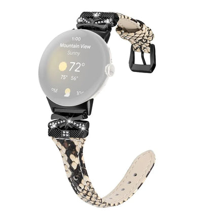 Black Buckle Watch Strap for Google Pixel Watch / Pixel Watch 2 Butterfly Connector Wrist Band