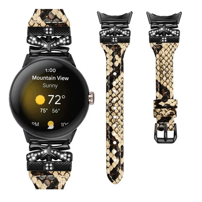 Black Buckle Watch Strap for Google Pixel Watch / Pixel Watch 2 Butterfly Connector Wrist Band