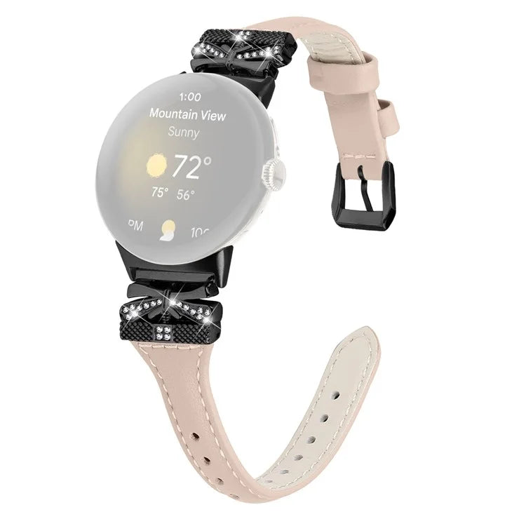 Black Buckle Watch Strap for Google Pixel Watch / Pixel Watch 2 Butterfly Connector Wrist Band