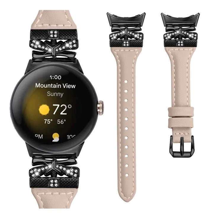 Black Buckle Watch Strap for Google Pixel Watch / Pixel Watch 2 Butterfly Connector Wrist Band