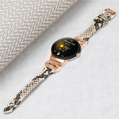 Rose Gold Buckle Strap for Google Pixel Watch / Pixel Watch 2 Genuine Cowhide Leather Watchband