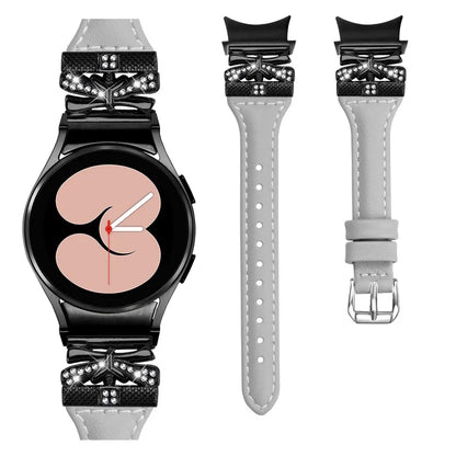Black Buckle Band for Samsung Galaxy Watch6 44mm / Watch6 Classic 43mm / 47mm Adjustable Watch Strap