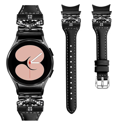 Black Buckle Band for Samsung Galaxy Watch6 44mm / Watch6 Classic 43mm / 47mm Adjustable Watch Strap