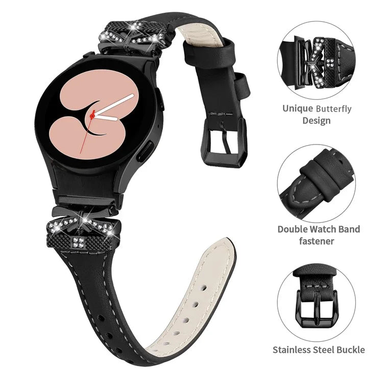 Black Buckle Band for Samsung Galaxy Watch6 44mm / Watch6 Classic 43mm / 47mm Adjustable Watch Strap