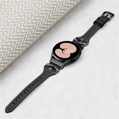 Black Buckle Band for Samsung Galaxy Watch6 44mm / Watch6 Classic 43mm / 47mm Adjustable Watch Strap