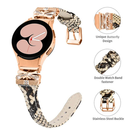 Rose Gold Buckle Strap for Samsung Galaxy Watch6 40mm / 44mm / Watch6 Classic 43mm / 47mm Watch Band
