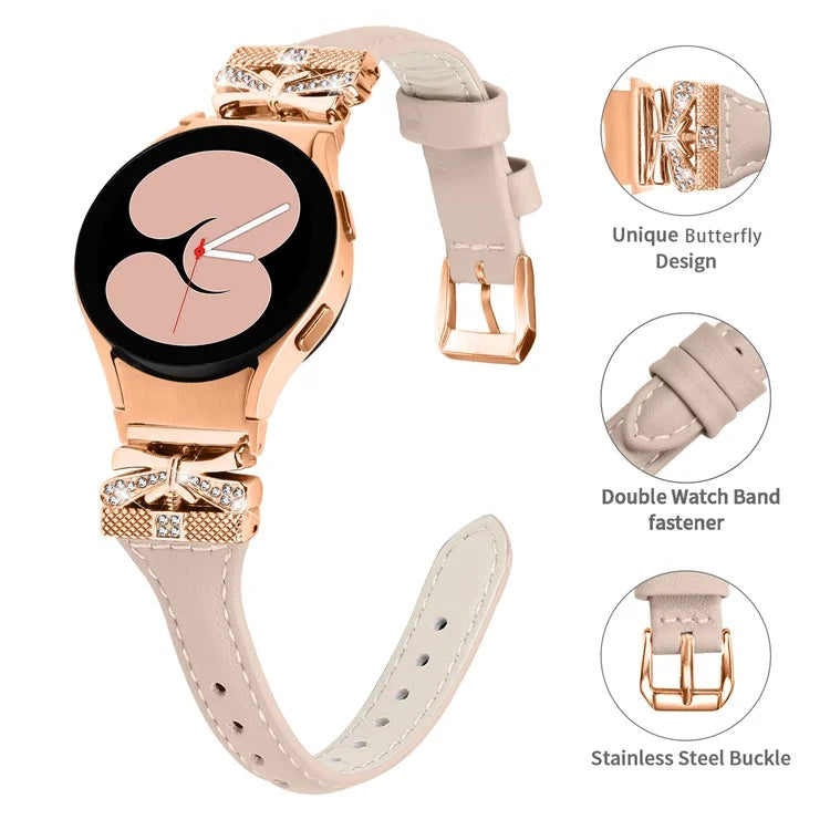 Rose Gold Buckle Strap for Samsung Galaxy Watch6 40mm / 44mm / Watch6 Classic 43mm / 47mm Watch Band