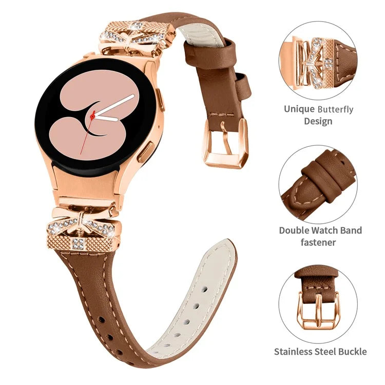 Rose Gold Buckle Strap for Samsung Galaxy Watch6 40mm / 44mm / Watch6 Classic 43mm / 47mm Watch Band