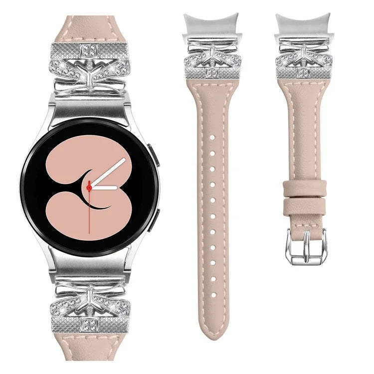 Silver Buckle Watchband for Samsung Galaxy Watch6 44mm / Watch6 Classic 43mm / 47mm Watch Strap