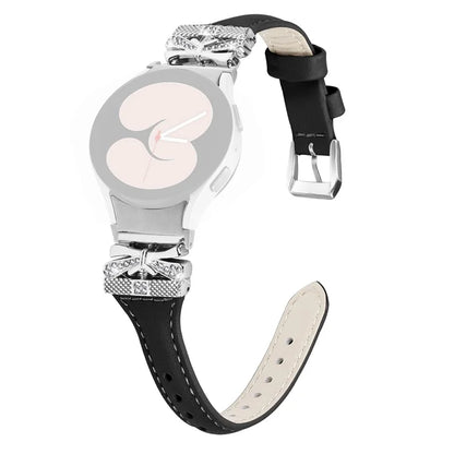 Silver Buckle Watchband for Samsung Galaxy Watch6 44mm / Watch6 Classic 43mm / 47mm Watch Strap