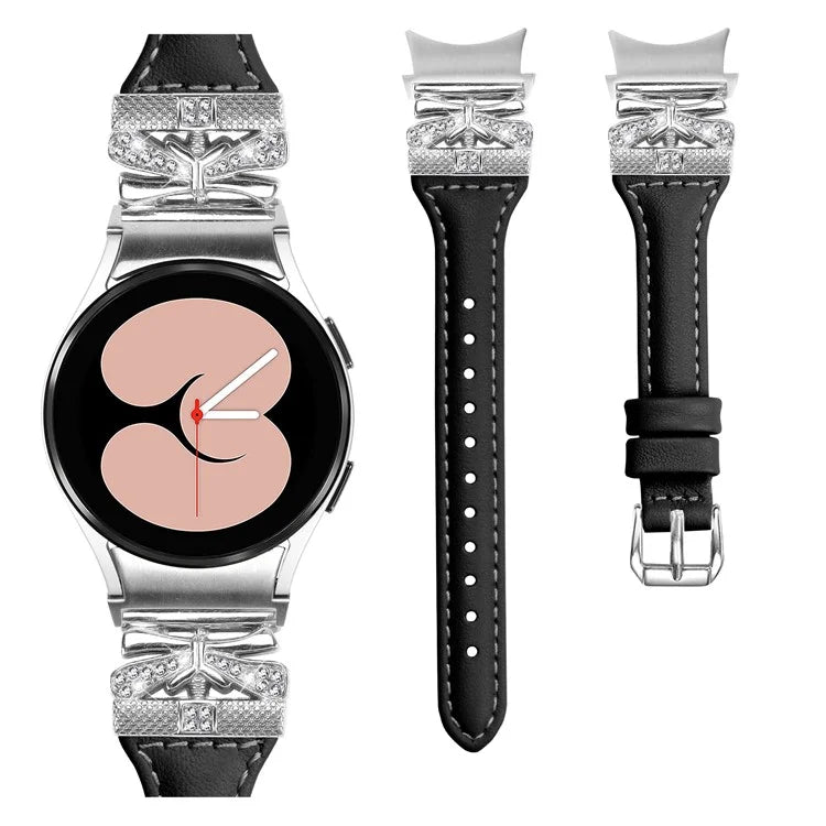 Silver Buckle Watchband for Samsung Galaxy Watch6 44mm / Watch6 Classic 43mm / 47mm Watch Strap