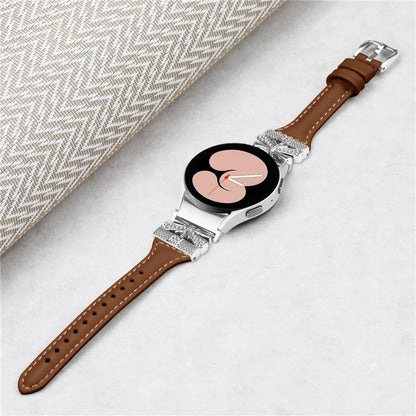 Silver Buckle Watchband for Samsung Galaxy Watch6 44mm / Watch6 Classic 43mm / 47mm Watch Strap