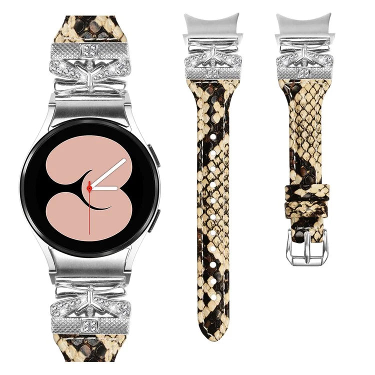 Silver Buckle Watchband for Samsung Galaxy Watch6 44mm / Watch6 Classic 43mm / 47mm Watch Strap