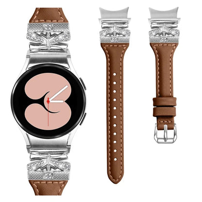 Sliver Buckle Strap for Samsung Galaxy Watch4  /  Watch5  /  Watch4 Classic  /  Watch4 Active  /  Watch5 Active Watch Band Butterfly Strap