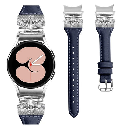 Sliver Buckle Strap for Samsung Galaxy Watch4  /  Watch5  /  Watch4 Classic  /  Watch4 Active  /  Watch5 Active Watch Band Butterfly Strap