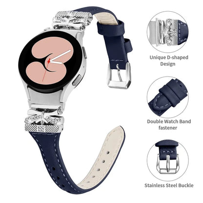 Sliver Buckle Strap for Samsung Galaxy Watch4  /  Watch5  /  Watch4 Classic  /  Watch4 Active  /  Watch5 Active Watch Band Butterfly Strap