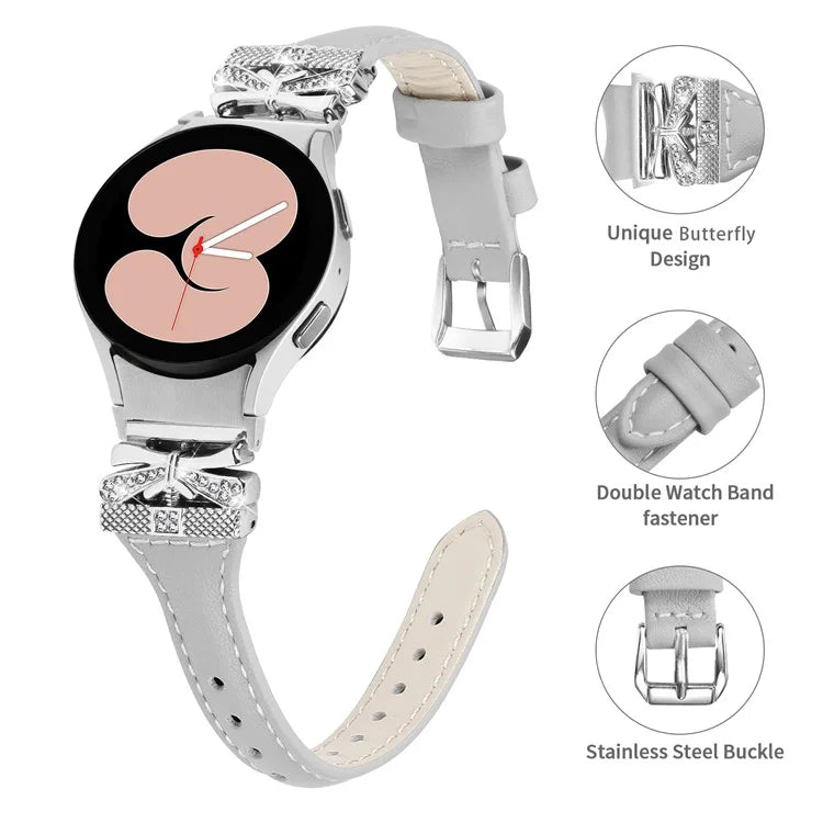Sliver Buckle Strap for Samsung Galaxy Watch4  /  Watch5  /  Watch4 Classic  /  Watch4 Active  /  Watch5 Active Watch Band Butterfly Strap