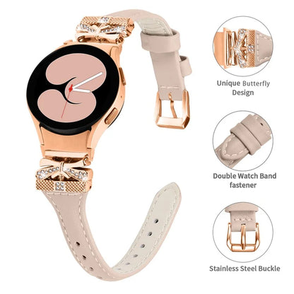 Rose Gold Buckle Strap for Samsung Galaxy Watch4  /  Watch5  /  Watch4 Classic  /  Watch4 Active  /  Watch5 Active Stylish Watchband