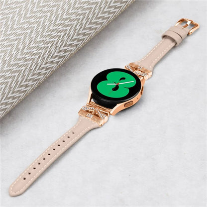 Rose Gold Buckle 20mm Strap for Samsung Galaxy Watch3 41mm  /  Watch4  /  Watch5  /  Watch4 Classic  /  Watch4 Active  /  Watch5 Active Watch Band