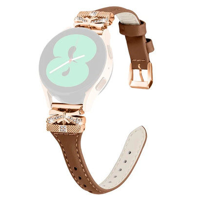 Rose Gold Buckle 20mm Strap for Samsung Galaxy Watch3 41mm  /  Watch4  /  Watch5  /  Watch4 Classic  /  Watch4 Active  /  Watch5 Active Watch Band