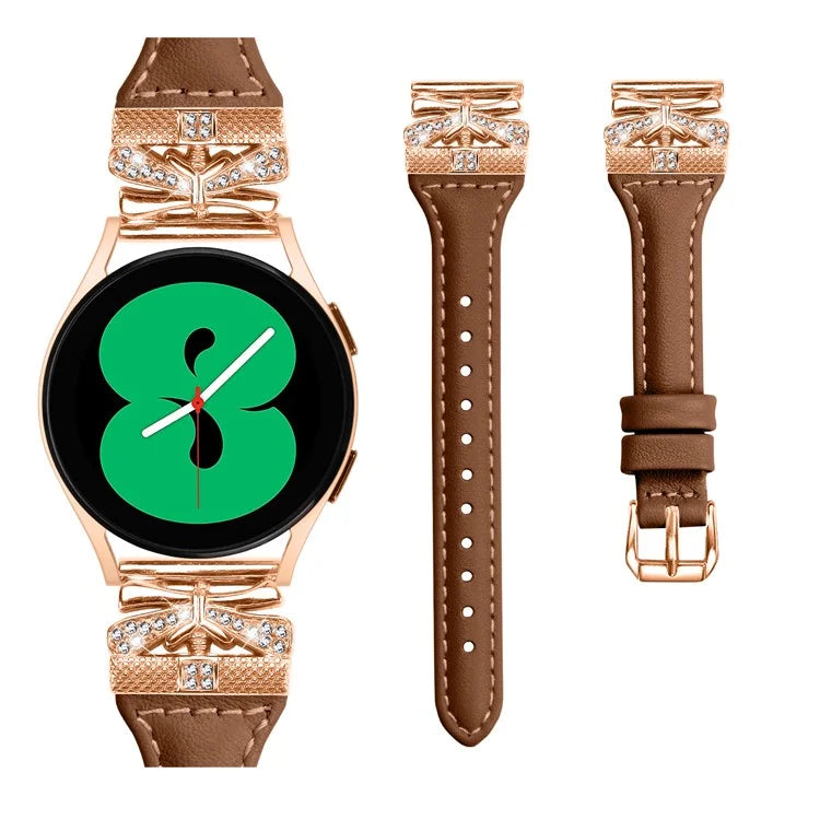 Rose Gold Buckle 20mm Strap for Samsung Galaxy Watch3 41mm  /  Watch4  /  Watch5  /  Watch4 Classic  /  Watch4 Active  /  Watch5 Active Watch Band