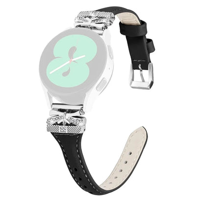Silver Buckle 20mm Watchband for Samsung Galaxy Watch3 41mm  /  Watch4  /  Watch5  /  Watch4 Classic  /  Watch4 Active  /  Watch5 Active