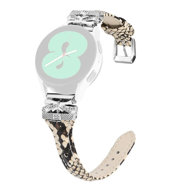 Silver Buckle 20mm Watchband for Samsung Galaxy Watch3 41mm  /  Watch4  /  Watch5  /  Watch4 Classic  /  Watch4 Active  /  Watch5 Active