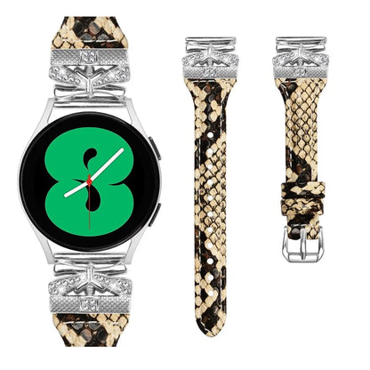 Silver Buckle 20mm Watchband for Samsung Galaxy Watch3 41mm  /  Watch4  /  Watch5  /  Watch4 Classic  /  Watch4 Active  /  Watch5 Active