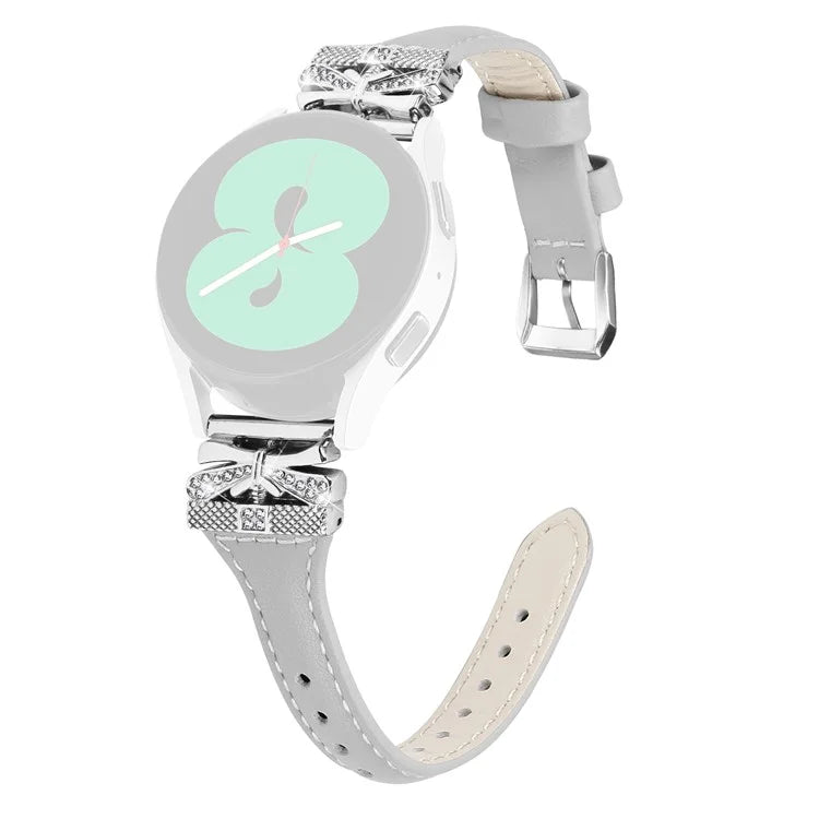 Silver Buckle 20mm Watchband for Samsung Galaxy Watch3 41mm  /  Watch4  /  Watch5  /  Watch4 Classic  /  Watch4 Active  /  Watch5 Active