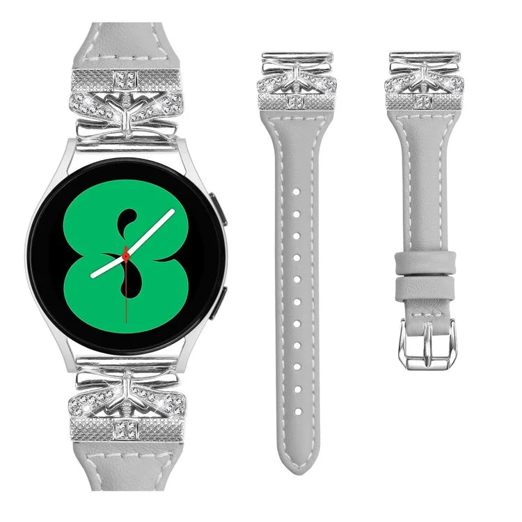 Silver Buckle 20mm Watchband for Samsung Galaxy Watch3 41mm  /  Watch4  /  Watch5  /  Watch4 Classic  /  Watch4 Active  /  Watch5 Active