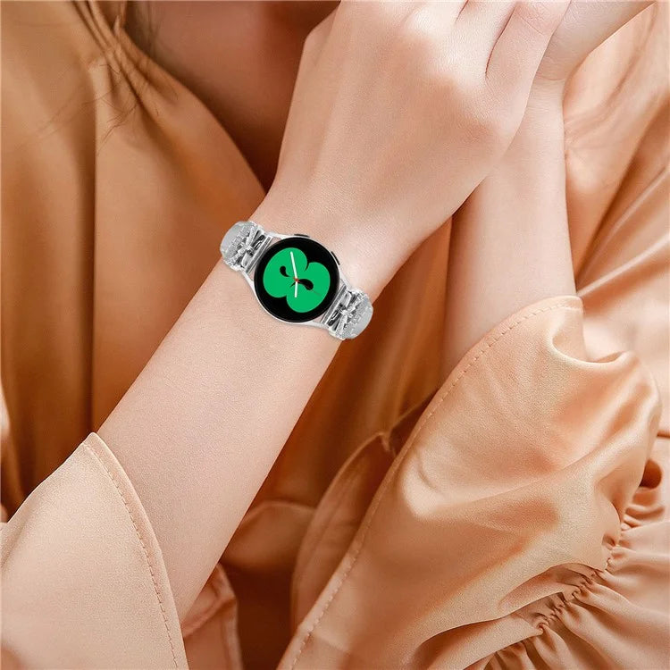 Silver Buckle 20mm Watchband for Samsung Galaxy Watch3 41mm  /  Watch4  /  Watch5  /  Watch4 Classic  /  Watch4 Active  /  Watch5 Active