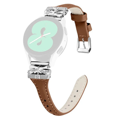 Silver Buckle 20mm Watchband for Samsung Galaxy Watch3 41mm  /  Watch4  /  Watch5  /  Watch4 Classic  /  Watch4 Active  /  Watch5 Active