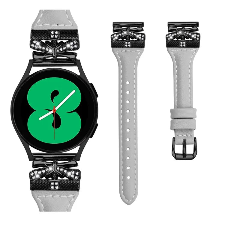 For Samsung Galaxy Watch3 41mm / Watch4 / Watch5 / Watch4 Classic / Watch4 Active / Watch5 Active Watchband Black Buckle 20mm