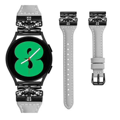 For Samsung Galaxy Watch3 41mm / Watch4 / Watch5 / Watch4 Classic / Watch4 Active / Watch5 Active Watchband Black Buckle 20mm