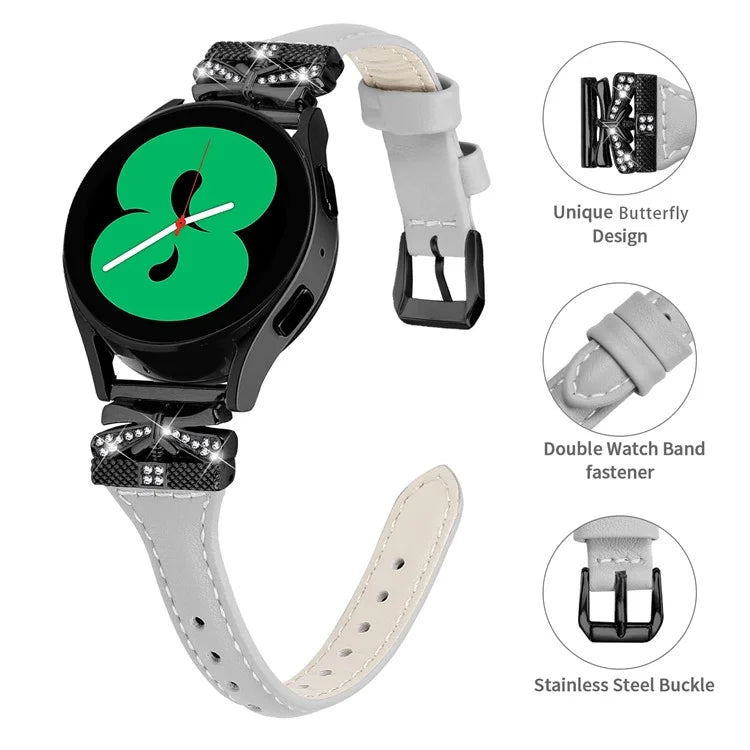 For Samsung Galaxy Watch3 41mm / Watch4 / Watch5 / Watch4 Classic / Watch4 Active / Watch5 Active Watchband Black Buckle 20mm
