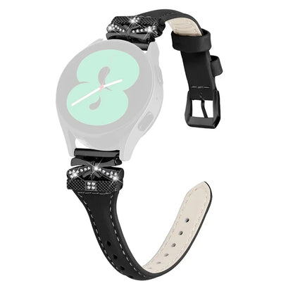 For Samsung Galaxy Watch3 41mm / Watch4 / Watch5 / Watch4 Classic / Watch4 Active / Watch5 Active Watchband Black Buckle 20mm
