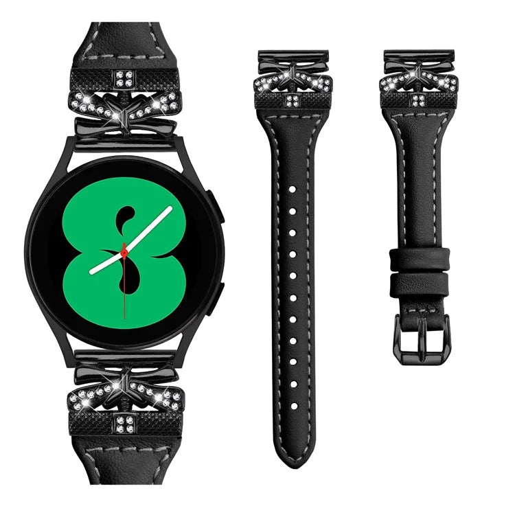For Samsung Galaxy Watch3 41mm / Watch4 / Watch5 / Watch4 Classic / Watch4 Active / Watch5 Active Watchband Black Buckle 20mm