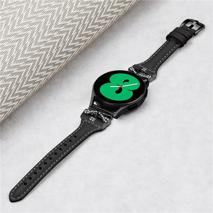 For Samsung Galaxy Watch3 41mm / Watch4 / Watch5 / Watch4 Classic / Watch4 Active / Watch5 Active Watchband Black Buckle 20mm
