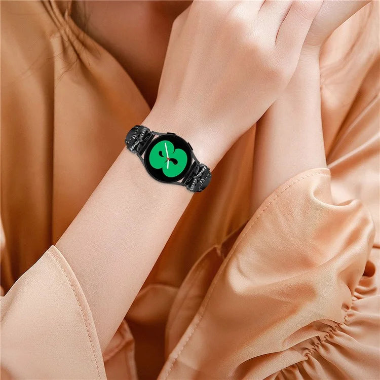 For Samsung Galaxy Watch3 41mm / Watch4 / Watch5 / Watch4 Classic / Watch4 Active / Watch5 Active Watchband Black Buckle 20mm