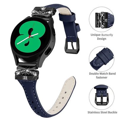 For Samsung Galaxy Watch3 41mm / Watch4 / Watch5 / Watch4 Classic / Watch4 Active / Watch5 Active Watchband Black Buckle 20mm