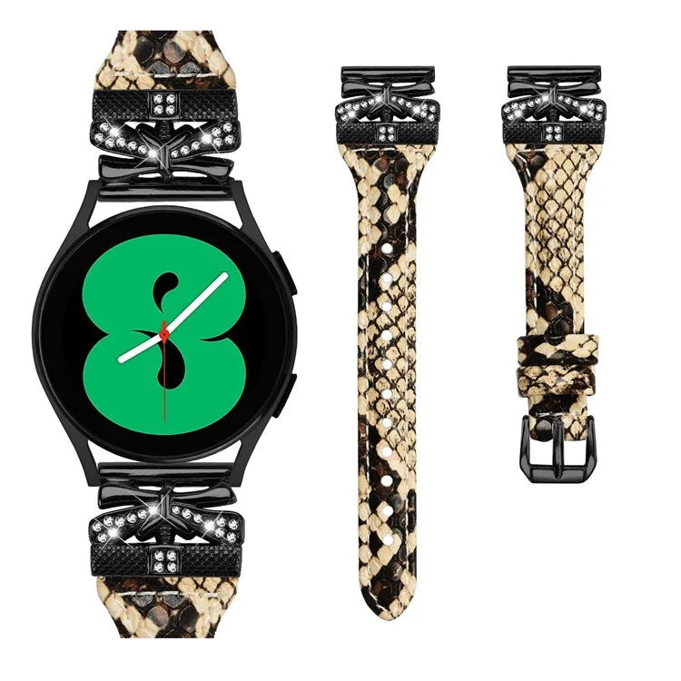 For Samsung Galaxy Watch3 41mm / Watch4 / Watch5 / Watch4 Classic / Watch4 Active / Watch5 Active Watchband Black Buckle 20mm