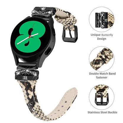 For Samsung Galaxy Watch3 41mm / Watch4 / Watch5 / Watch4 Classic / Watch4 Active / Watch5 Active Watchband Black Buckle 20mm