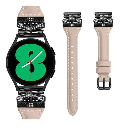 For Samsung Galaxy Watch3 41mm / Watch4 / Watch5 / Watch4 Classic / Watch4 Active / Watch5 Active Watchband Black Buckle 20mm
