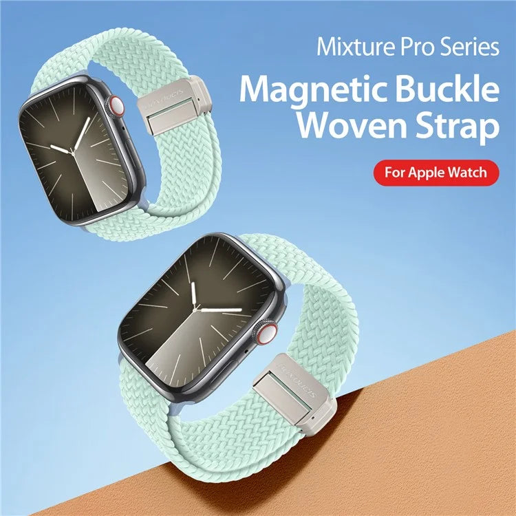 DUX DUCIS Watch Strap for Apple Watch Series 10 42mm / 9 8 7 41mm / SE (2023) SE (2022) SE 6 5 4 40mm / 3 2 1 38mm Nylon Watch Strap - Soft Mint
