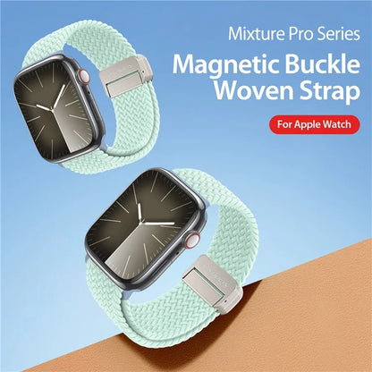 DUX DUCIS Watch Strap for Apple Watch Series 10 42mm / 9 8 7 41mm / SE (2023) SE (2022) SE 6 5 4 40mm / 3 2 1 38mm Nylon Watch Strap - Soft Mint